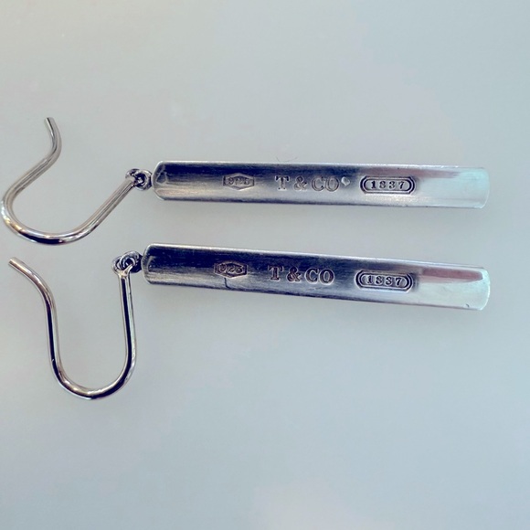 Tiffany & Co. Silver Bar Drop Earrings - Picture 1 of 4